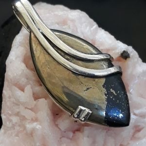 Pyrite in Magnetite Sterling Silver Pendant